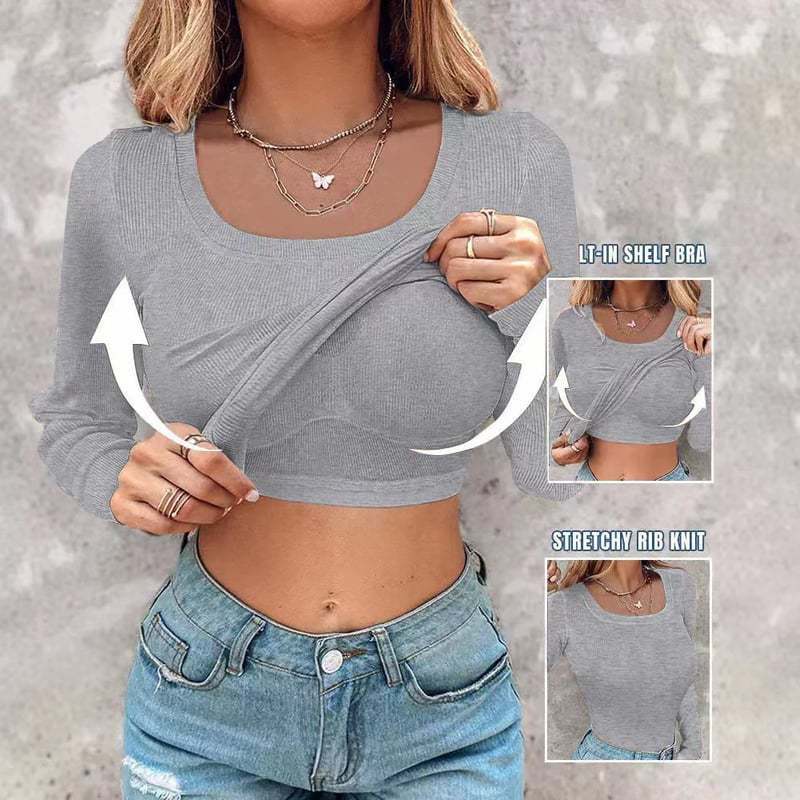 🔥 Promotion - 49% off✨ Women's ribbed knit tank top with shelf bra