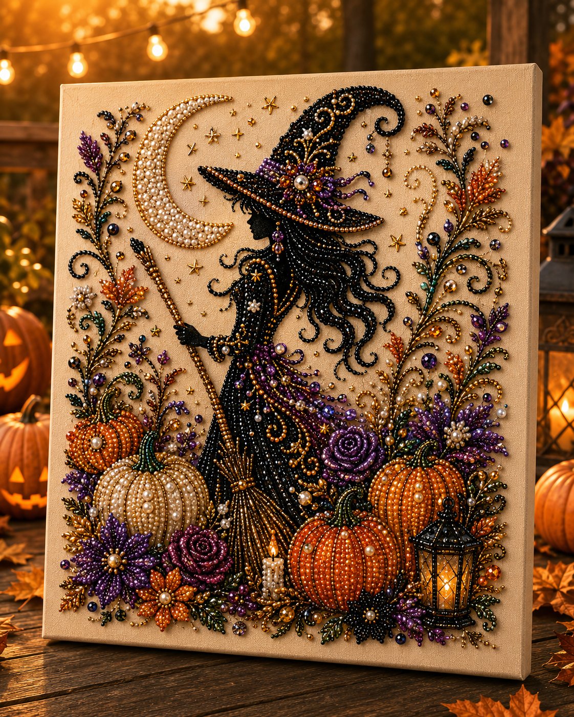 🔥LAST DAY SALE ONLY ￡11.99!!  👻✨ Halloween Pearl Art DIY Kit – Turn Tiny Pearls into Spooky-Cute Magic