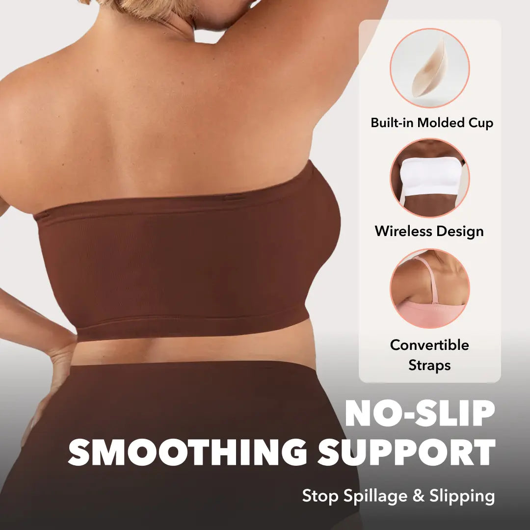 ⏳LAST DAY SALE ONLY ￡11.99!!🔥Aurelle™ No-Slip Convertible Bandeau – 3-Way Wear, Wire-Free & Trusted by 50K+ Women👙🇬🇧