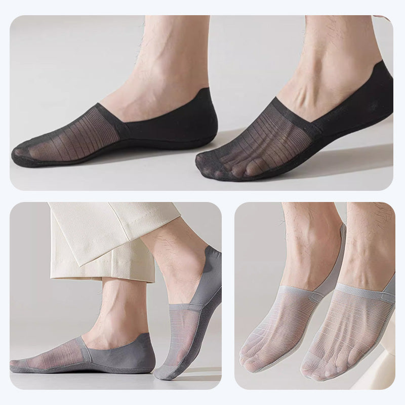5 Pairs Ice Silk No-Show Socks Set