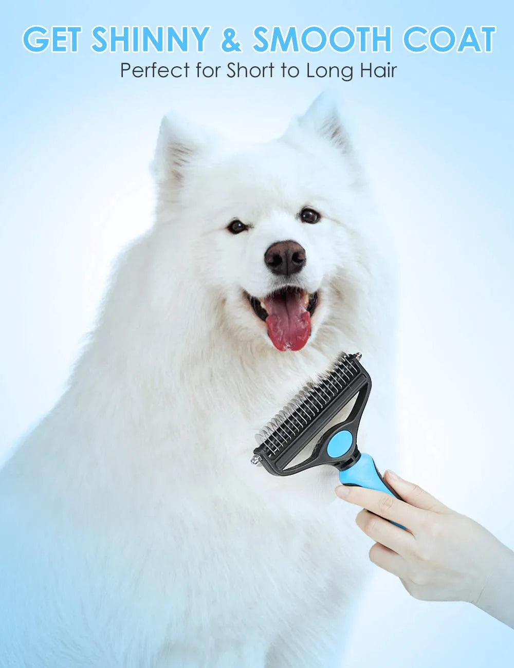 ⏳LAST DAY: Buy 2 Get 1 FREE! 🎉 #1 in UK Pet Grooming 2026 🏆Professional Double-Sided Deshedding Brush for Dogs & Cats – Reduces Shedding by 90%💪