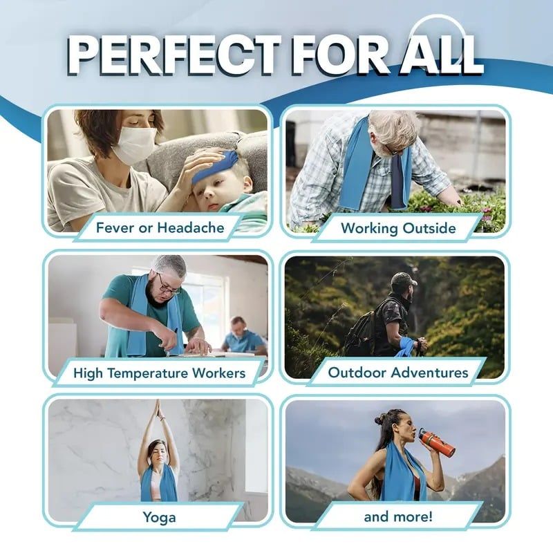 ⏰Last Day Buy 1 Get 1 Free❄💦Cold Sweat Towel You Can Use Anywhere, Anytime! Reusable Soft Absorbent Cooling Portable