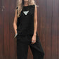 🌸2025 HOT SALE 49% OFF🌸Women's Casual Solid Color Round Neck Vest Trousers Cotton and Linen Two-piece Set