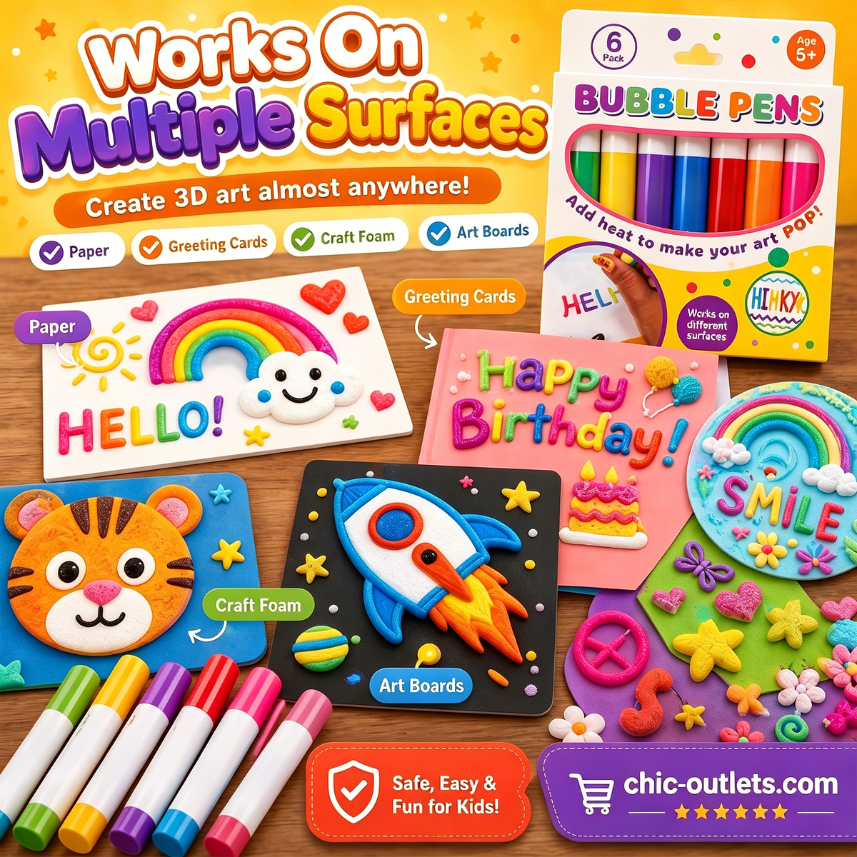 💥LAST DAY BUY 1 GET 1 FREE!!🎁🔮Magic Pen – Draw 3D with one stroke!🎄 DIY Bubble Popcorn Drawing Pens 🔥
