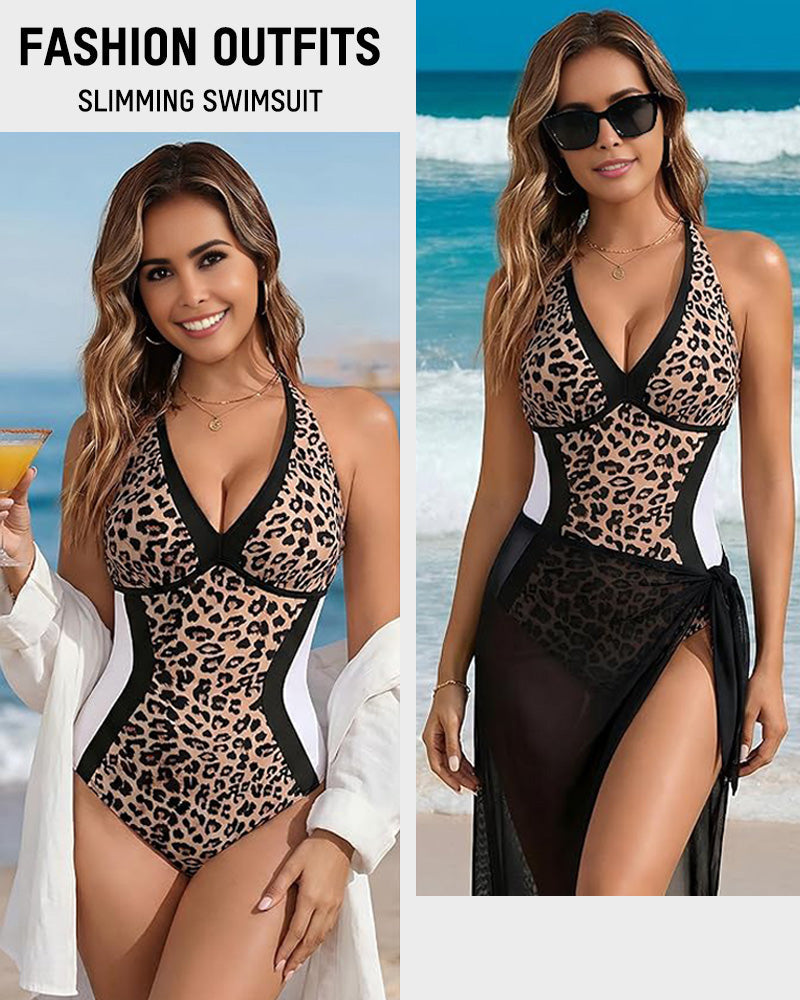 👙2026 NEW TYPE 50% OFF🔥Color Block Tummy Control One-Piece Swimsuit