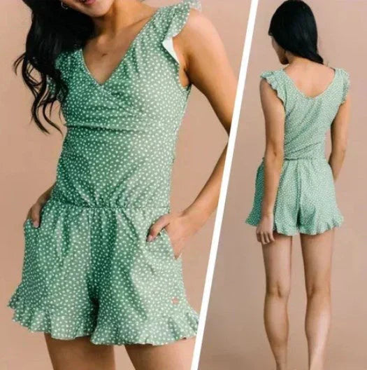🎉Vacation Sale🔥😍Swim Romper Built-in Bra & Shorts with Pockets