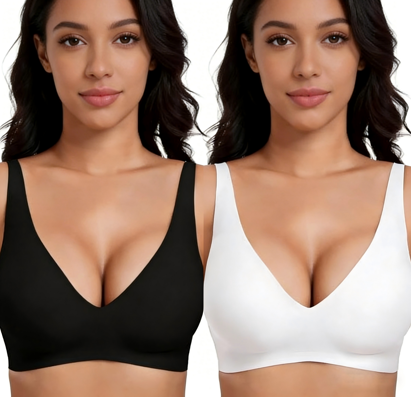 💗LAST DAY SALE 50% OFF⚡50K+ SOLD!💕 Jelly Wireless Womens Comfortable Wireless Bras Push Up Bralettes Seamless Tshirts Bras Deep V Everyday Bras