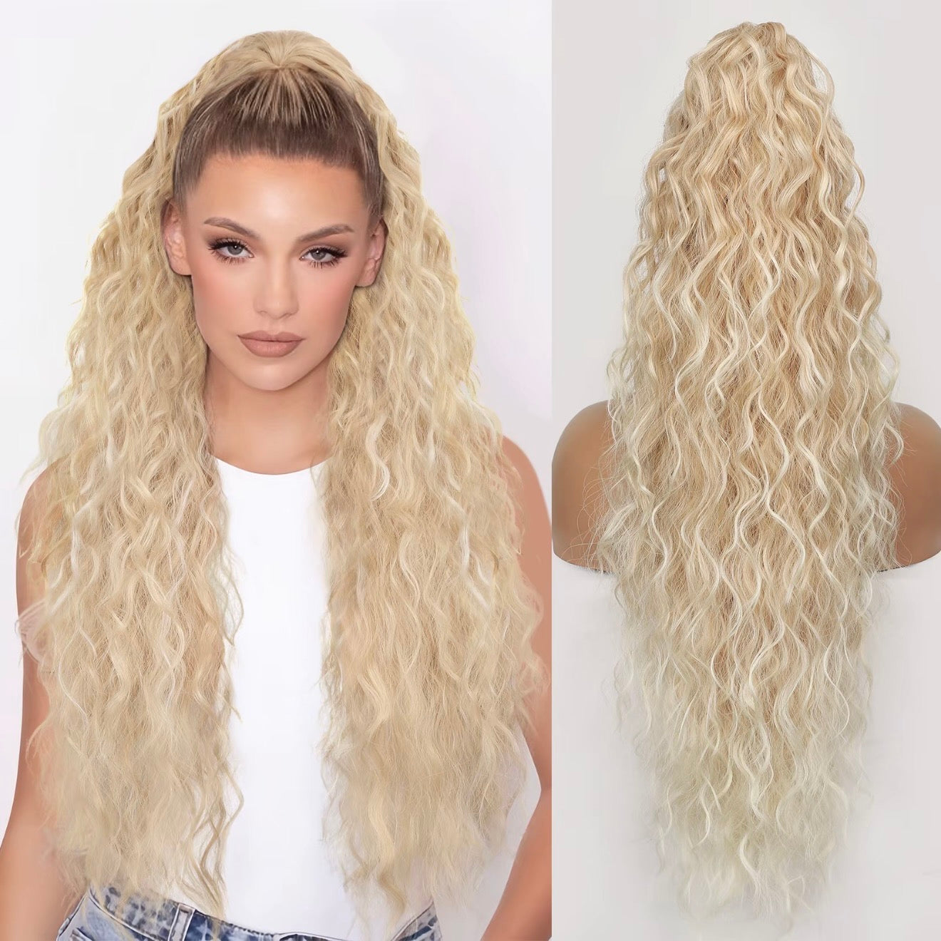 🫧🫧LAST DAY PROMOTION - 49%OFF🫧Curly Wavy Frizzy Hair Extension with Ponytail