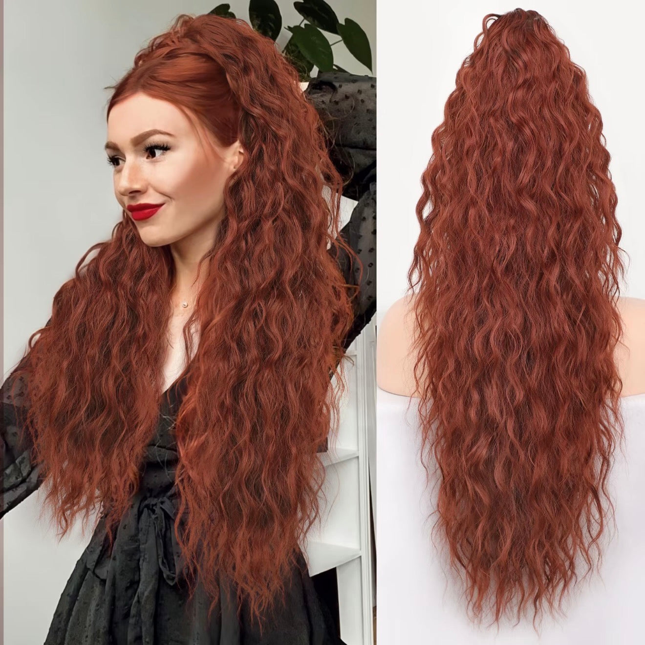 🫧🫧LAST DAY PROMOTION - 49%OFF🫧Curly Wavy Frizzy Hair Extension with Ponytail
