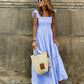 💥Last Day Special Sale 49% OFF💃Women's Retro Plaid Smocked Dress Spaghetti Strap Flounce Long Dress With Pockets