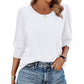 🌞Summer Hot Sale 49% OFF -Women Dressy Casual 3/4 Length Sleeve Blouses with Smocked Cuffs
