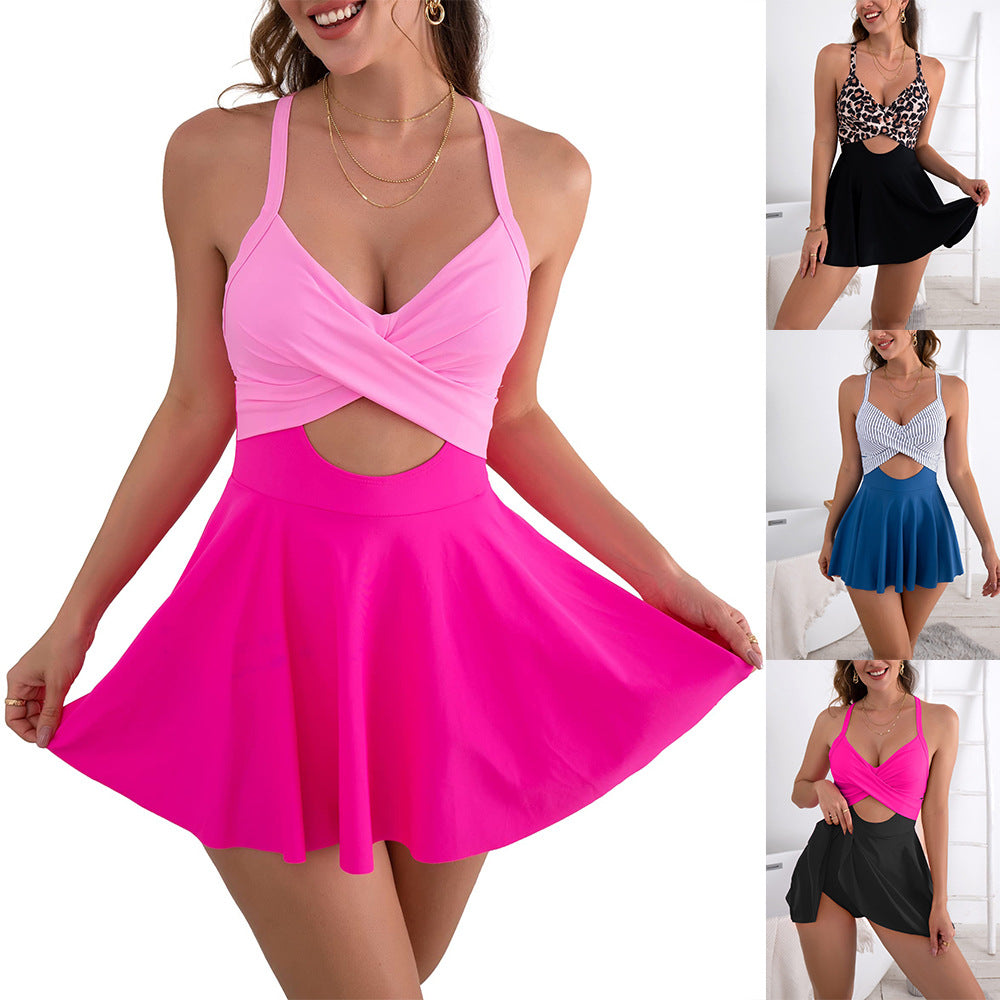 💥Last Day Special Sale 49% OFF🩱Women's Cutout One Piece Skirt Swimsuit