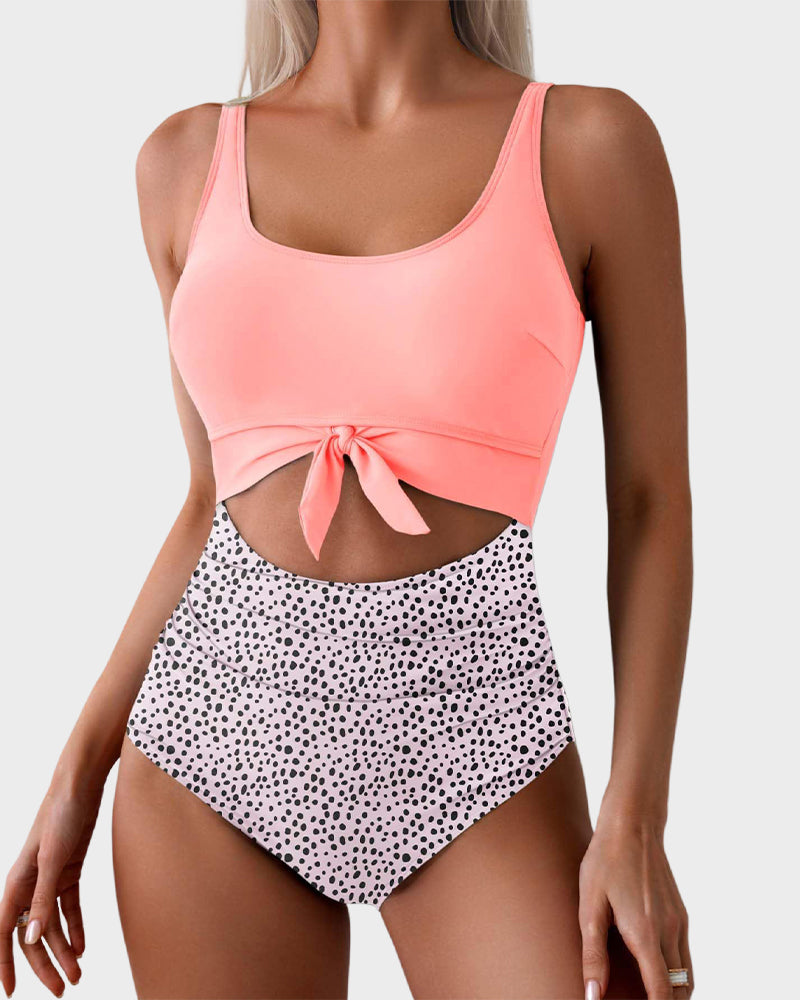 🔥Off-Season Sale-LAST DAY 50% OFF🔥🎁2026  Ruched Tie-Knot Tummy Control One-Piece Swimsuit1