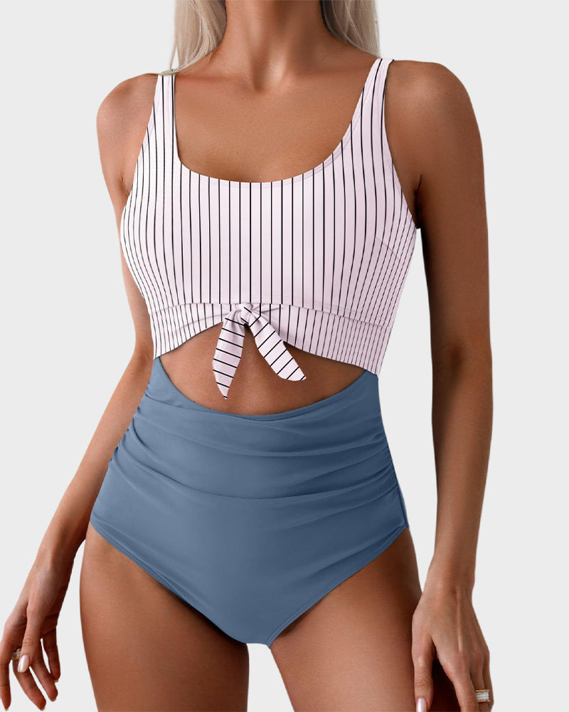 🔥Off-Season Sale-LAST DAY 50% OFF🔥🎁2026  Ruched Tie-Knot Tummy Control One-Piece Swimsuit1