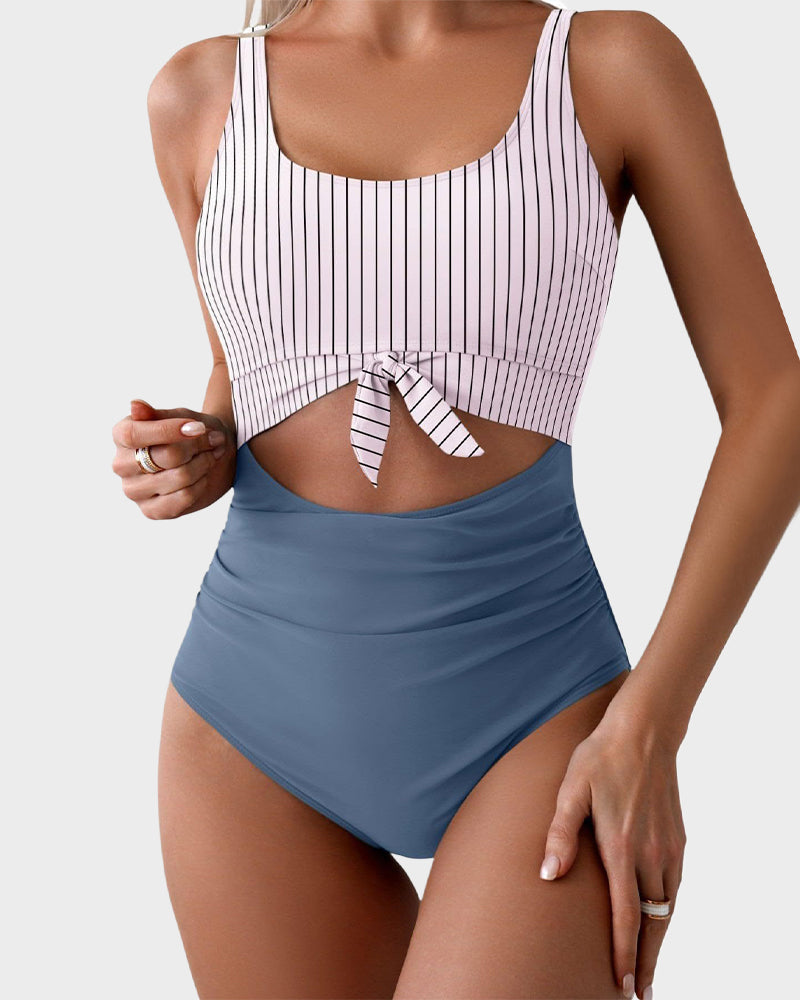 🔥Off-Season Sale-LAST DAY 50% OFF🔥🎁2026  Ruched Tie-Knot Tummy Control One-Piece Swimsuit1