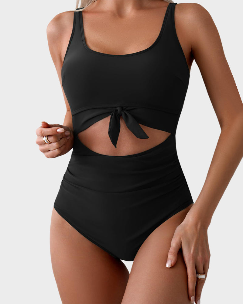 🔥Off-Season Sale-LAST DAY 50% OFF🔥🎁2026  Ruched Tie-Knot Tummy Control One-Piece Swimsuit1