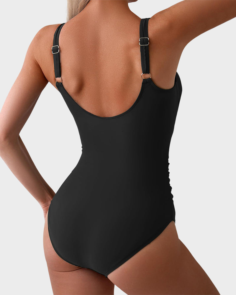 🔥Off-Season Sale-LAST DAY 50% OFF🔥🎁2026  Ruched Tie-Knot Tummy Control One-Piece Swimsuit1