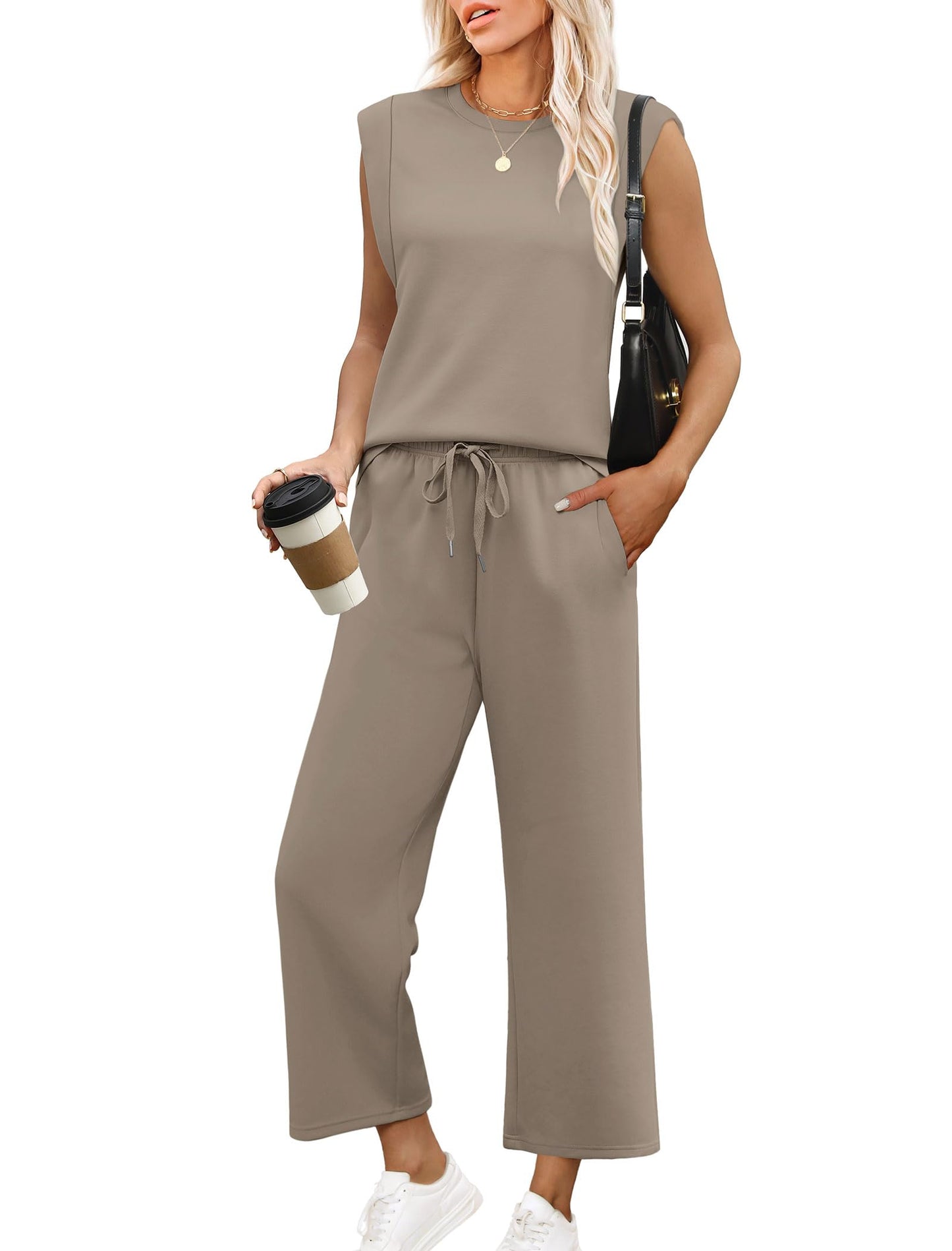 💕 Hot Sale 50% OFF🔥2025 New Women's  Cap Sleeve Top & Wide-Leg Pants 2-Piece Set