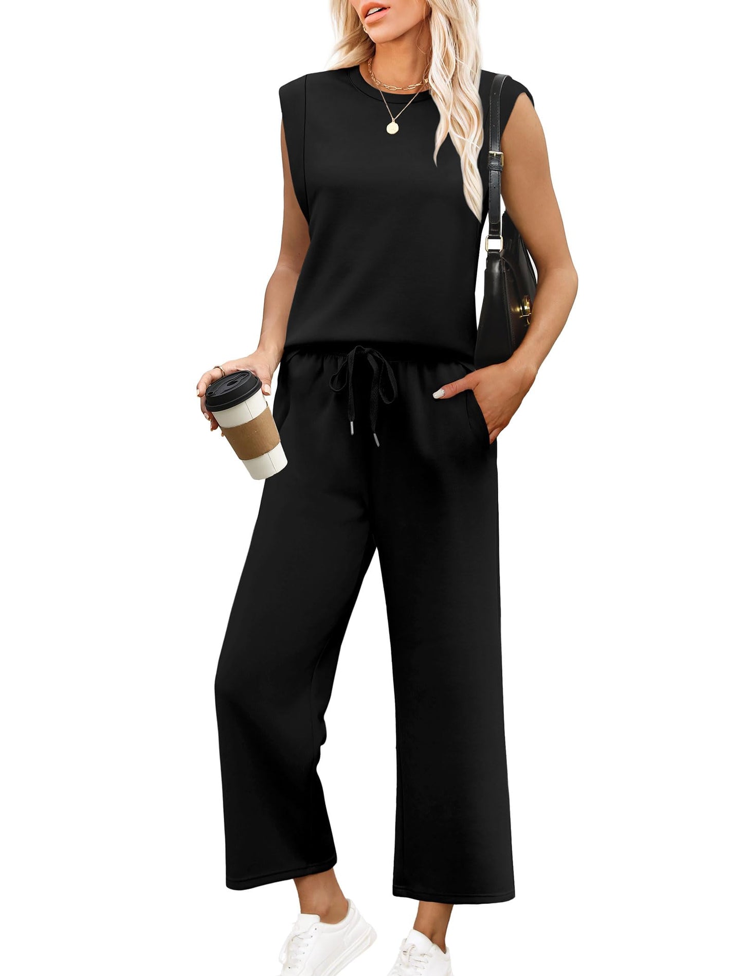 💕 Hot Sale 50% OFF🔥2025 New Women's  Cap Sleeve Top & Wide-Leg Pants 2-Piece Set