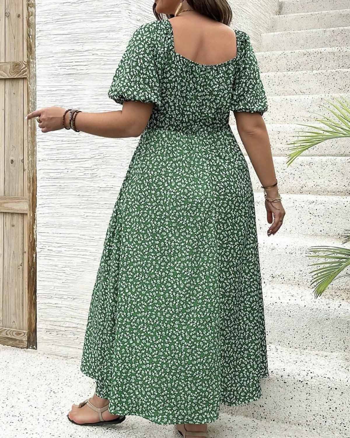 💃Summer Hot Sale-49% OFF💗Plus Size Split Floral Print Boho Maxi Dress