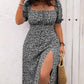 💃Summer Hot Sale-49% OFF💗Plus Size Split Floral Print Boho Maxi Dress