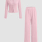 🌈2025 Autumn Hot Sale 49%OFF 🌈 Slim-Fit Long-Sleeve Button-Up Top & Wide-Leg Pants 2-Piece Set