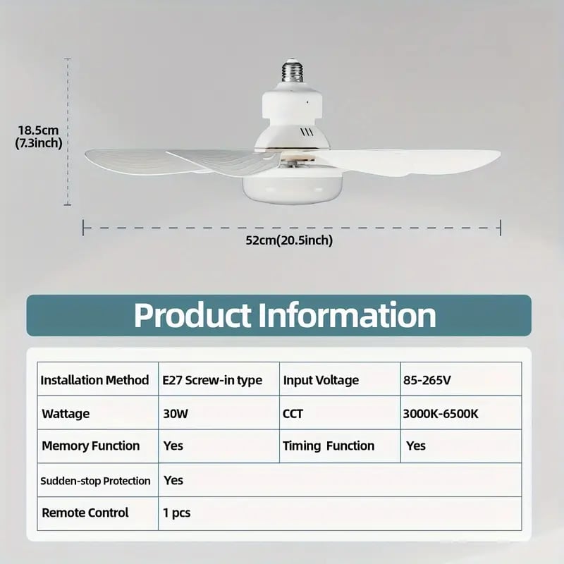 ⏳LAST DAY SALE 49% OFF🔥SmartBreez™ 40W LED Ceiling Fan Light – 20.5” Ultra-Quiet with Remote 🎯 | E27 + FREE B22 Adapter 🔌 | For Bedroom 😴, Kitchen 👩‍🍳 & Garage 🛠️ – UK Ready! 🇬🇧