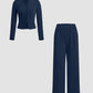 🌈2025 Autumn Hot Sale 49%OFF 🌈 Slim-Fit Long-Sleeve Button-Up Top & Wide-Leg Pants 2-Piece Set