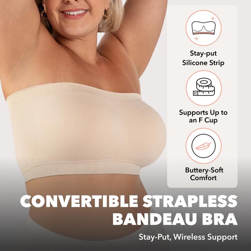 ⏳LAST DAY SALE ONLY ￡11.99!!🔥Aurelle™ No-Slip Convertible Bandeau – 3-Way Wear, Wire-Free & Trusted by 50K+ Women👙🇬🇧