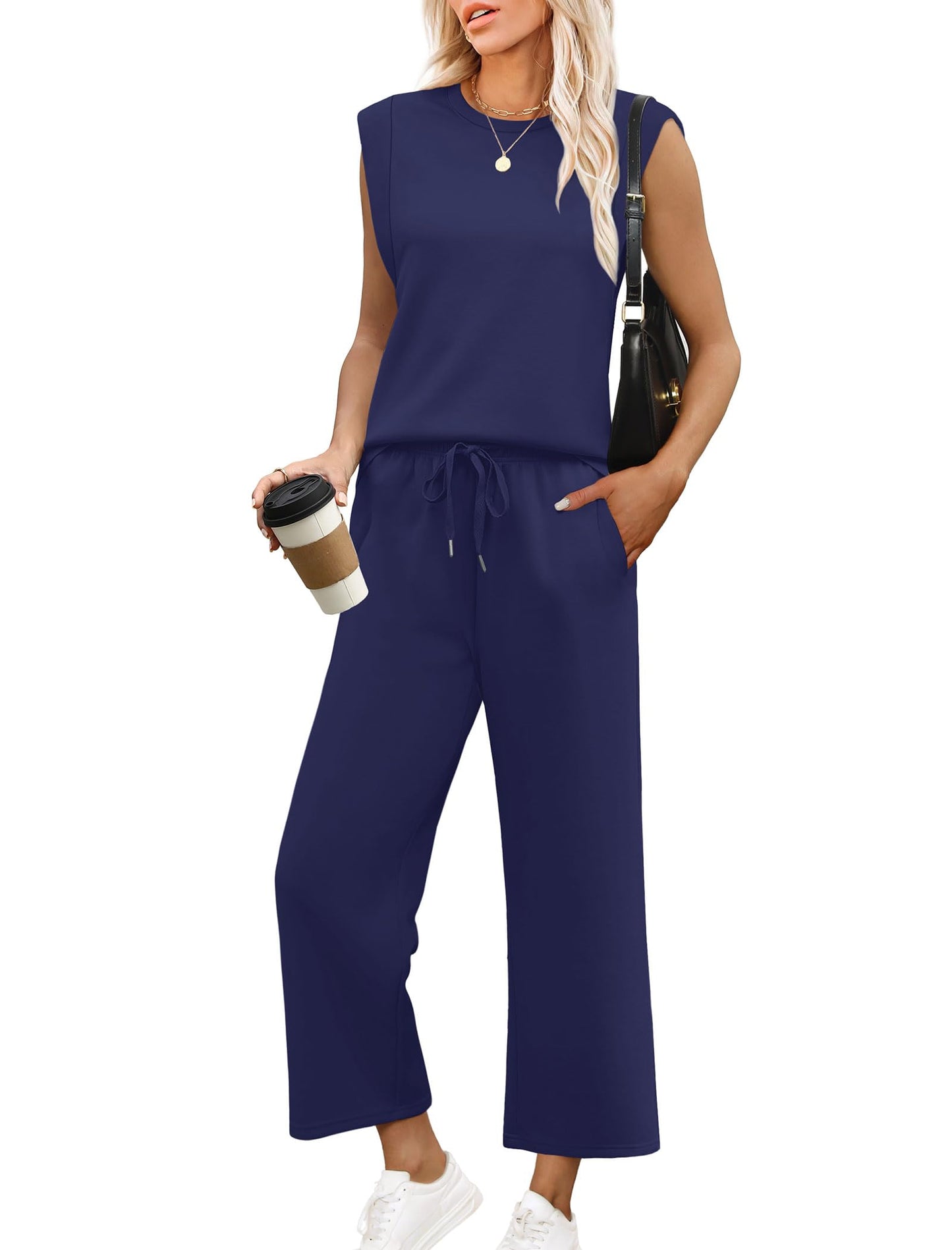 💕 Hot Sale 50% OFF🔥2025 New Women's  Cap Sleeve Top & Wide-Leg Pants 2-Piece Set