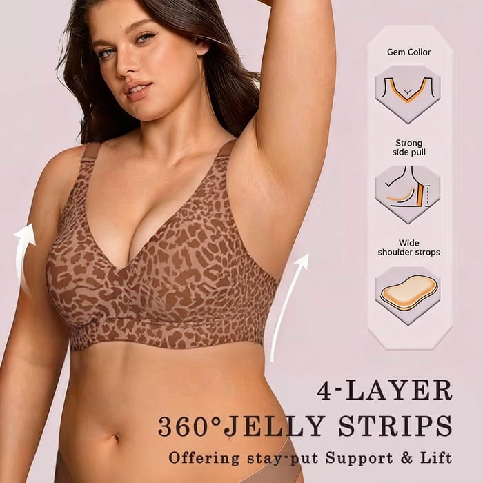 🏆LAST DAY SALE 50% OFF 🔥Women Jelly Bras Wirefree Full Coverage No Underwire Everyday Bras Comfortable Wireless Padded Tshirt Bra👍