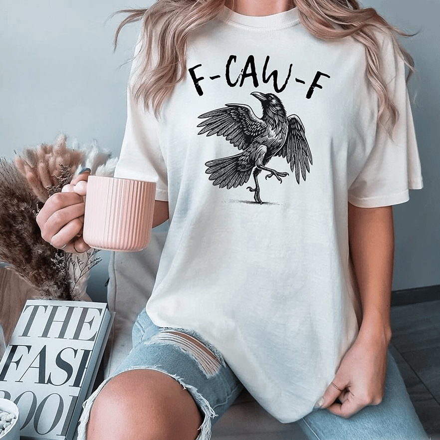 💥Surprise Price: Only £10.99!!🖤🐦‍⬛Humorous Crow Graphic T-Shirt – Say It With a Caw!