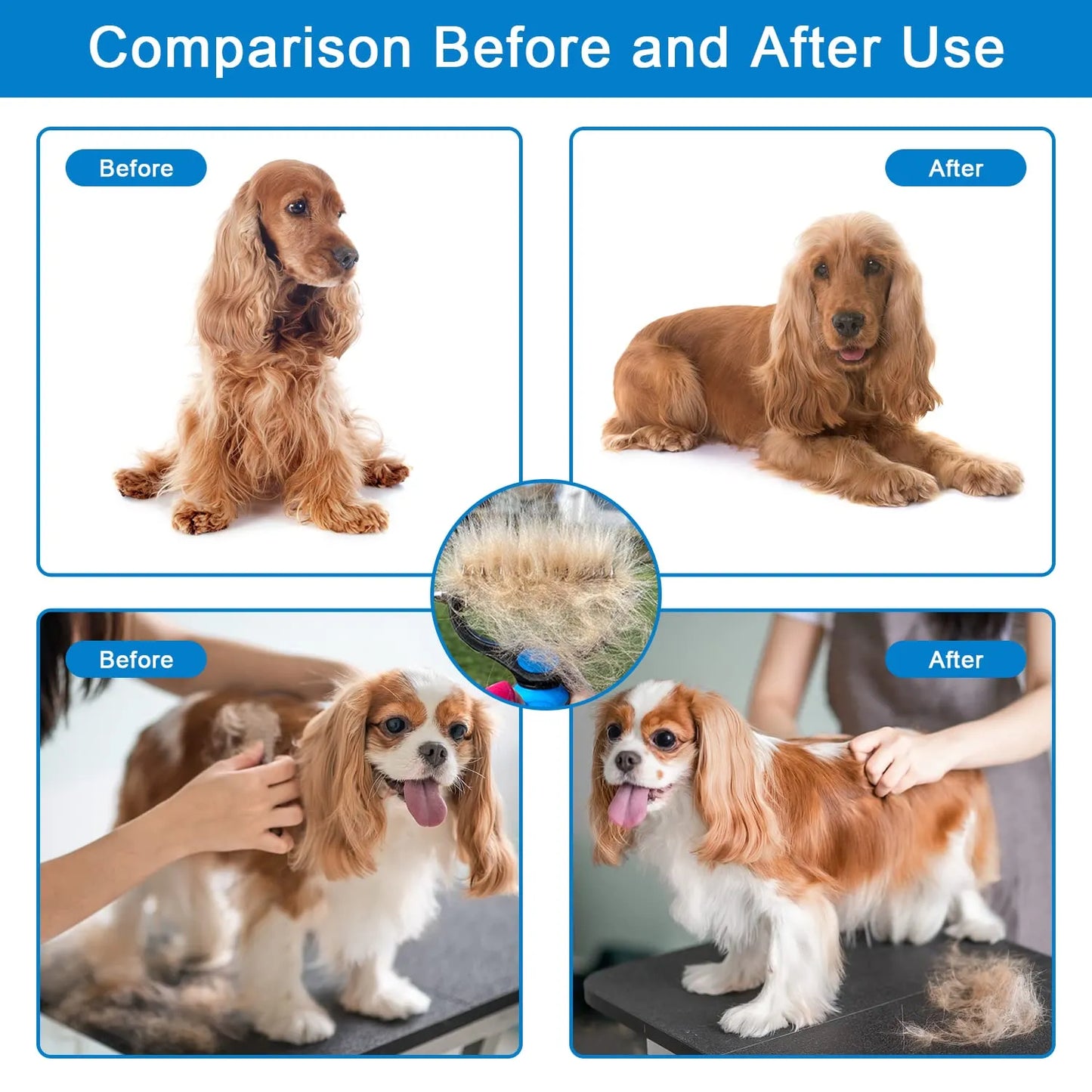 ⏳LAST DAY: Buy 2 Get 1 FREE! 🎉 #1 in UK Pet Grooming 2026 🏆Professional Double-Sided Deshedding Brush for Dogs & Cats – Reduces Shedding by 90%💪