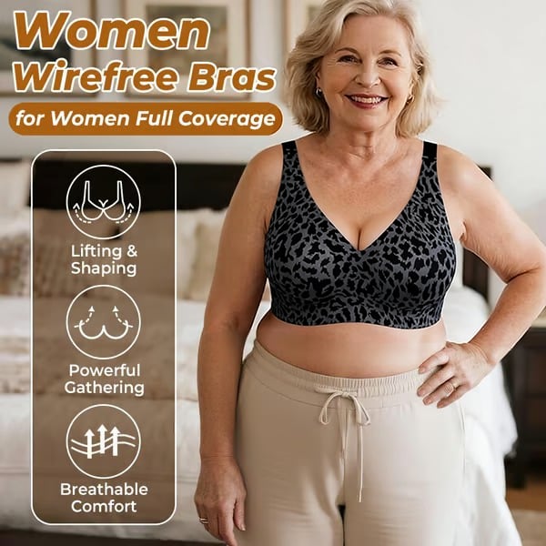 🏆LAST DAY SALE 50% OFF 🔥Women Jelly Bras Wirefree Full Coverage No Underwire Everyday Bras Comfortable Wireless Padded Tshirt Bra👍
