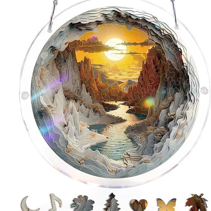 🔥LAST DAY SPECIAL PRICE: ONLY ￡10.99!! ☀️🛍️Acrylic Jigsaw Puzzle Suncatcher 80 Pieces