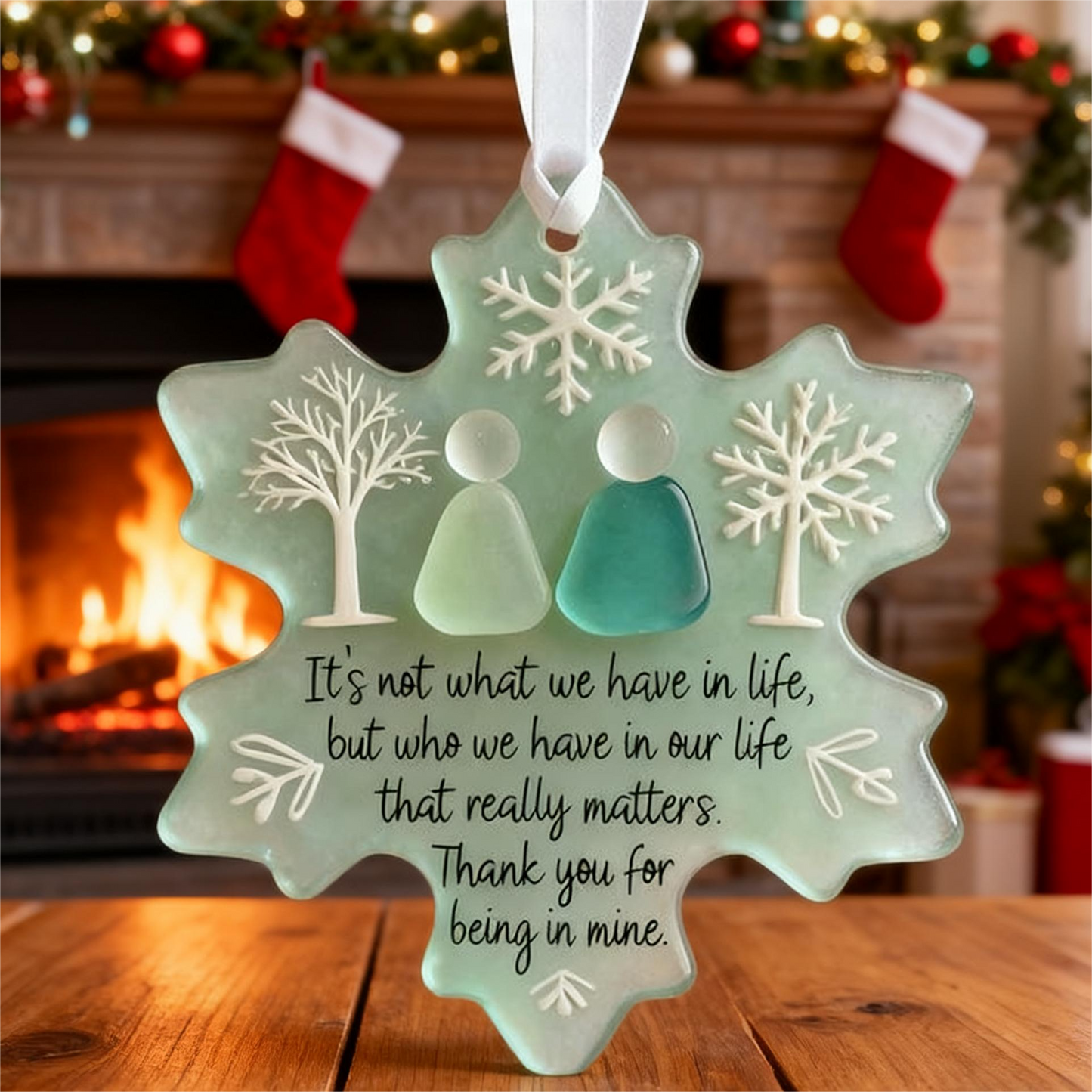 🌊Snowflake-Shaped Sea Glass Friendship Decor❄✨ Shaped by Nature & Crafted by Hand!1