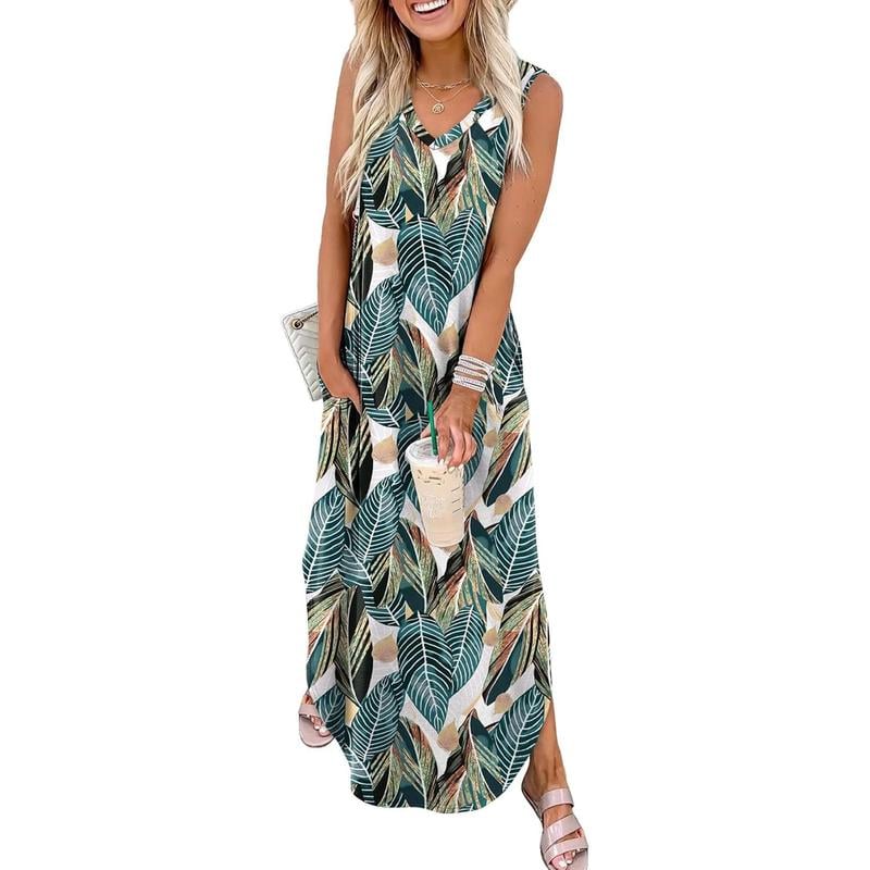 💖LAST DAY SPECIAL PRICE: ￡13.99!!💖Summer Dresses Maxi Dress Vacation Beach Sundresses with Pockets