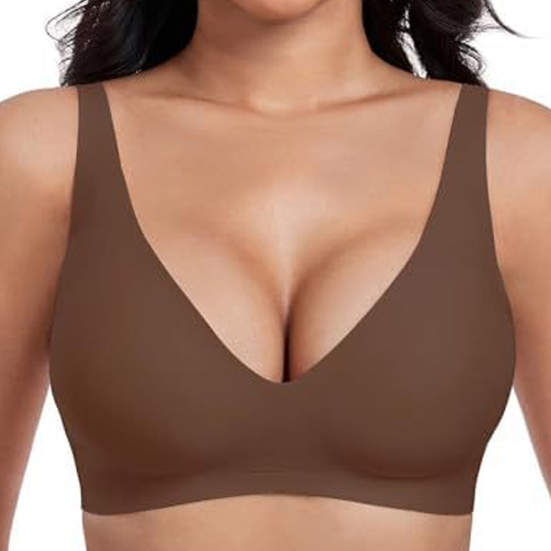 💗LAST DAY SALE 50% OFF⚡50K+ SOLD!💕 Jelly Wireless Womens Comfortable Wireless Bras Push Up Bralettes Seamless Tshirts Bras Deep V Everyday Bras