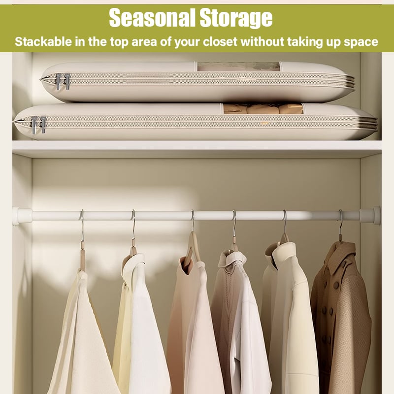 🔥2025  Space Saving Hanging Garment Bag with Self Compression Zipper