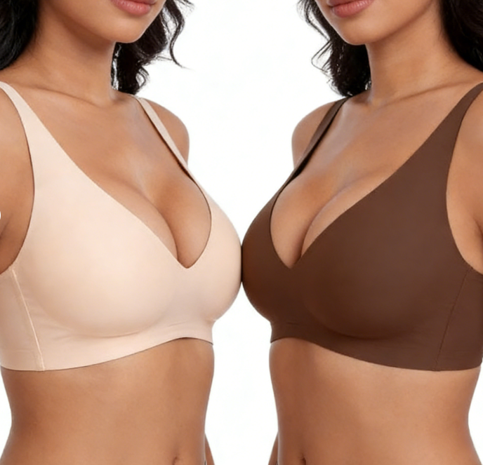 💗LAST DAY SALE 50% OFF⚡50K+ SOLD!💕 Jelly Wireless Womens Comfortable Wireless Bras Push Up Bralettes Seamless Tshirts Bras Deep V Everyday Bras