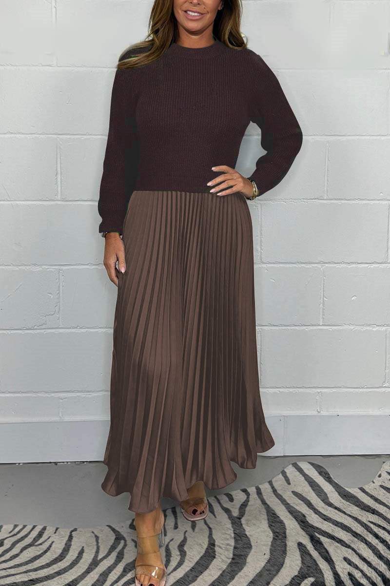 🔥Black Friday Promotion 50% OFF🔥Women’s Stylish and Elegant Round-neck Pleated Dress