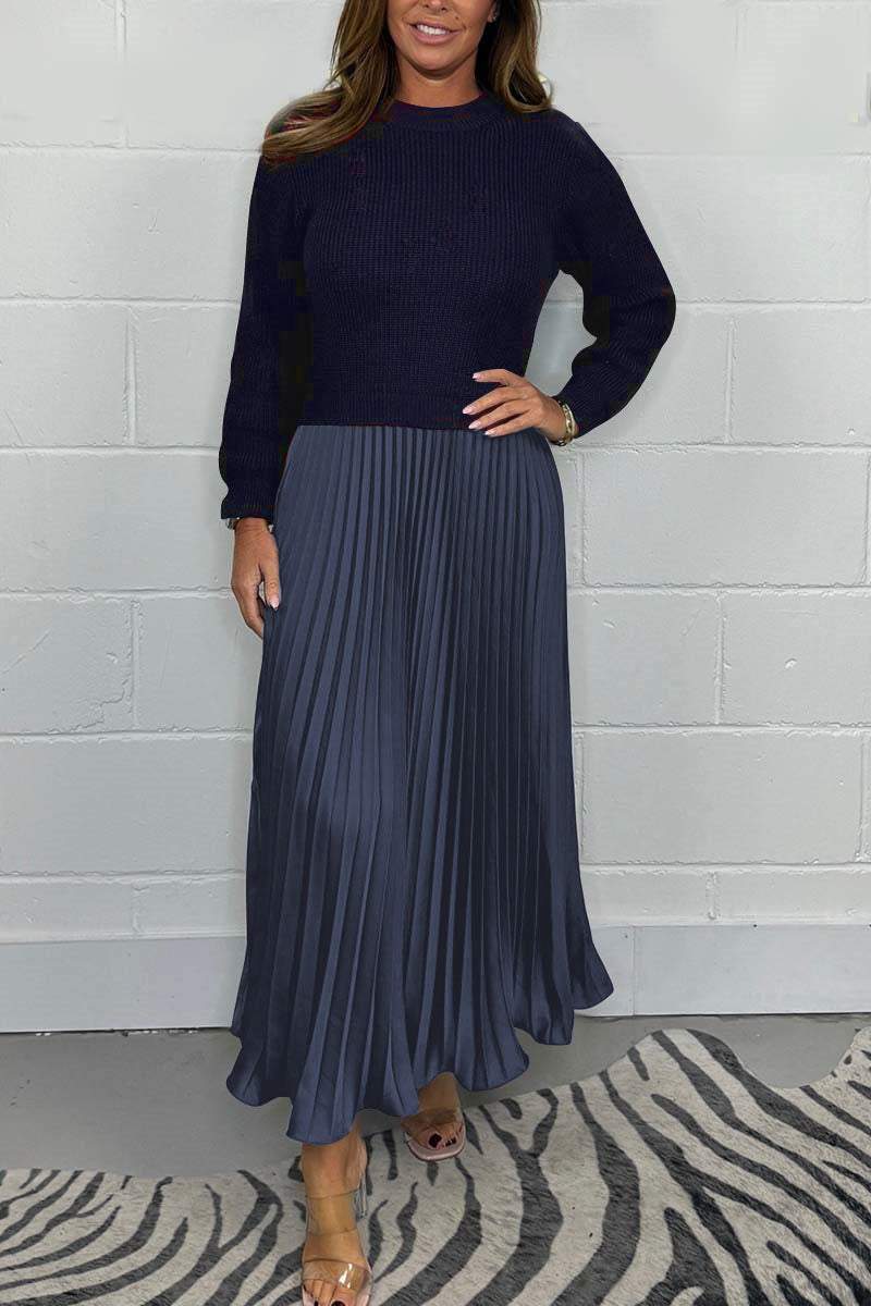🔥Black Friday Promotion 50% OFF🔥Women’s Stylish and Elegant Round-neck Pleated Dress