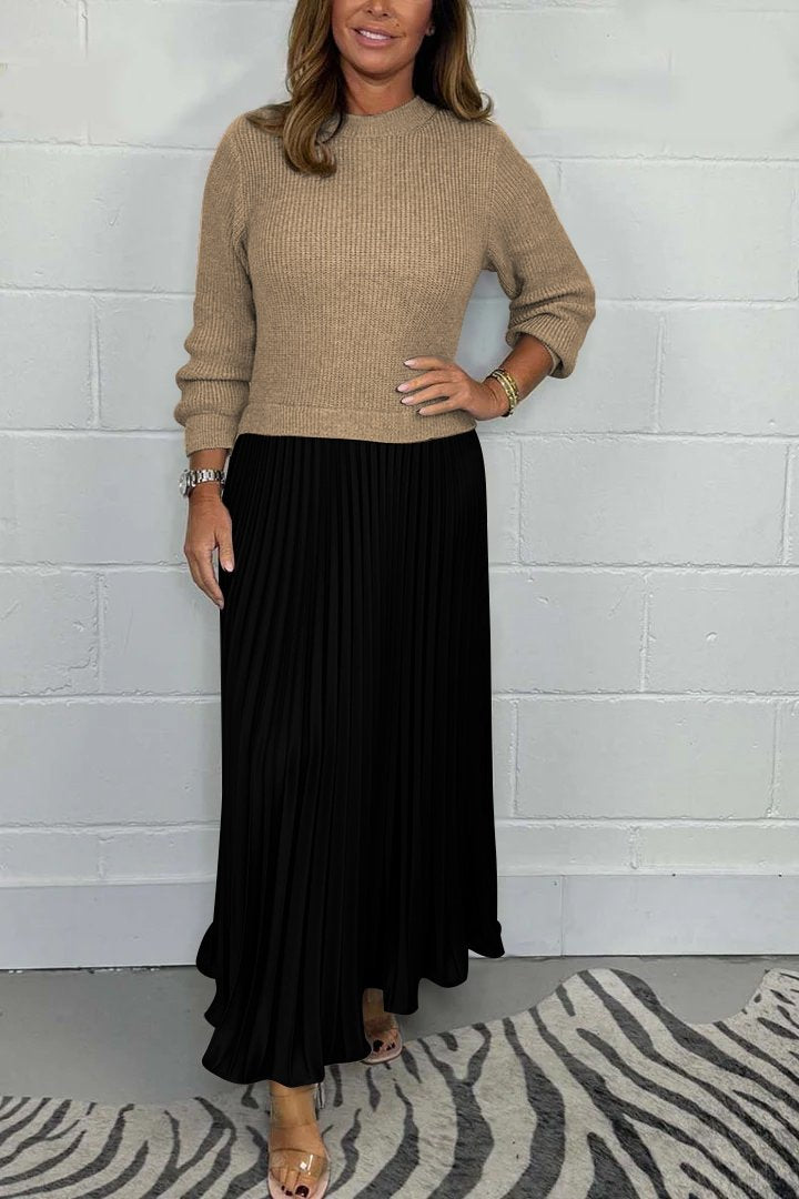 🔥Black Friday Promotion 50% OFF🔥Women’s Stylish and Elegant Round-neck Pleated Dress