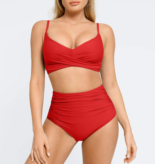 🔥Summer Sale 49% OFF💥👙Shapewear Ruched Sculpting Bikini Top and Bottom Set