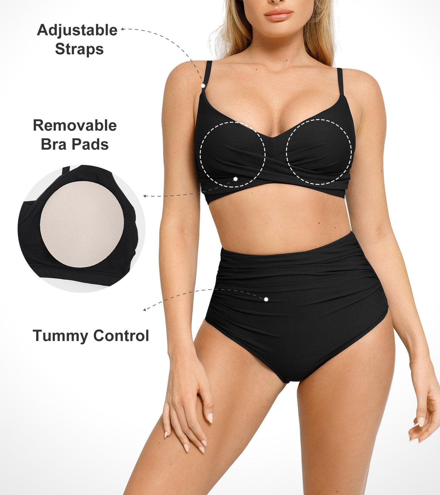 🔥Summer Sale 49% OFF💥👙Shapewear Ruched Sculpting Bikini Top and Bottom Set