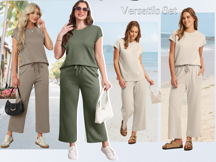💕 Hot Sale 50% OFF🔥2025 New Women's  Cap Sleeve Top & Wide-Leg Pants 2-Piece Set