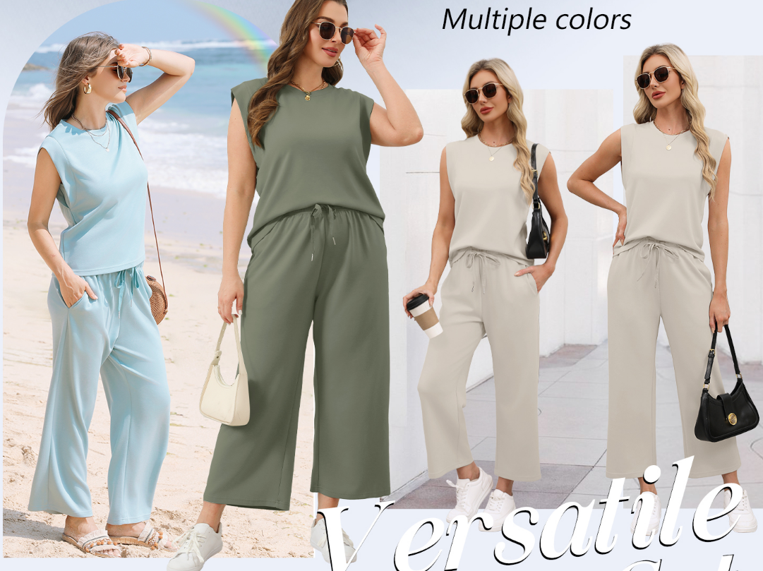 💕 Hot Sale 50% OFF🔥2025 New Women's  Cap Sleeve Top & Wide-Leg Pants 2-Piece Set