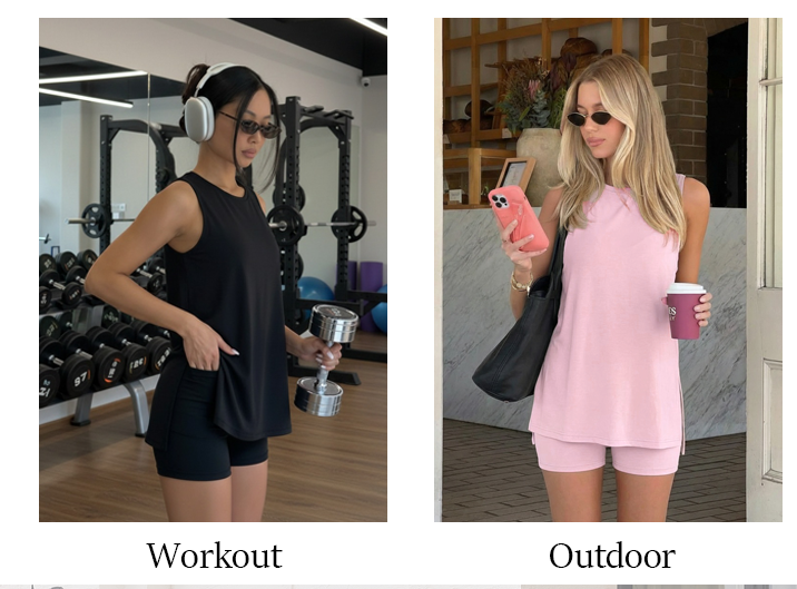 🟣Summer Hot Sale 49% OFF🧊Sleeveless Crewneck Women's 2 Piece Sets Summer Matching Lounge Shorts Set Resort Airport Travel Outfit Split Hem Casual Clothes