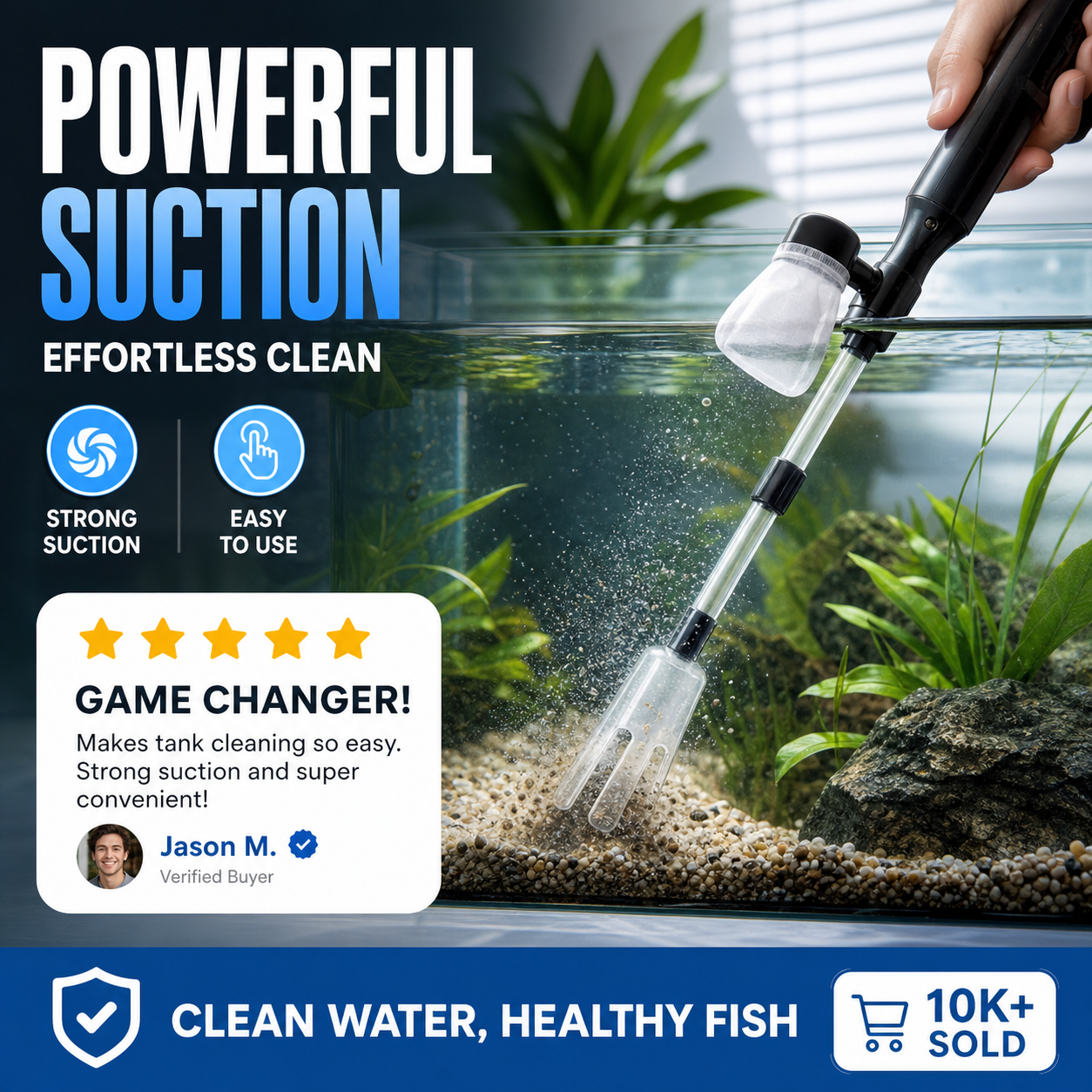 50% off 🔥 Electric Aquarium Gravel Cleaner