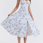 💕HOT SALE 49% OFF💕Frenchy Style All Over Print Ruched Women Lace Up Dress🌸